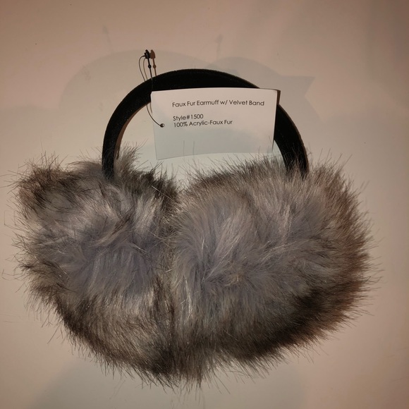 Surell Faux Fox Fur Earmuff with Velvet Headband - Picture 4 of 9